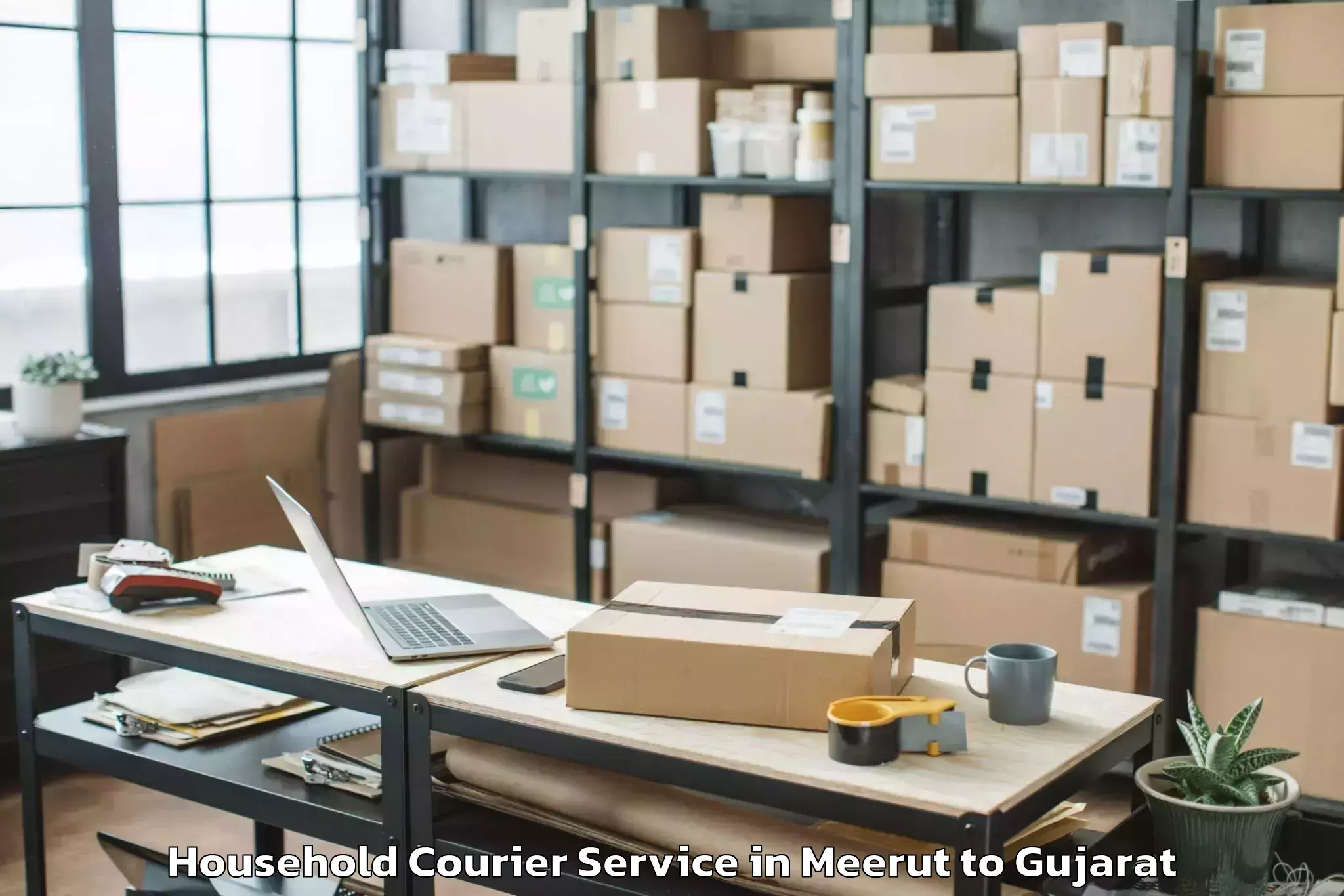 Easy Meerut to Chanasma Household Courier Booking